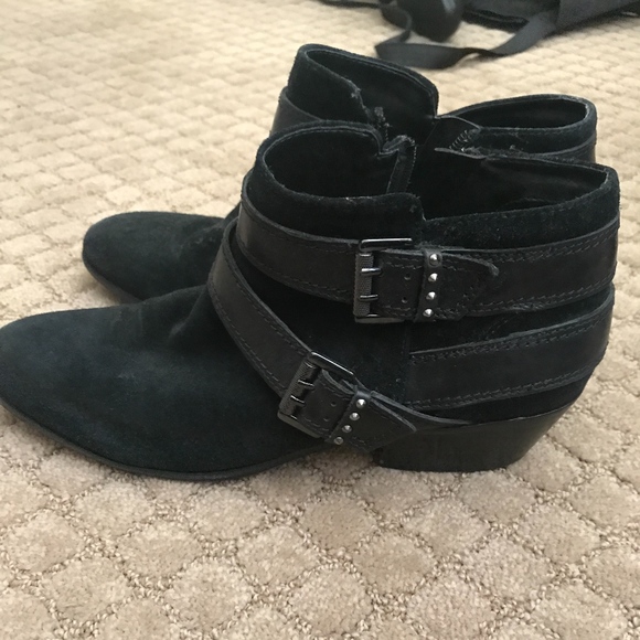 Sam Edelman Black Ankle Booties with Buckle Detail - Picture 1 of 4